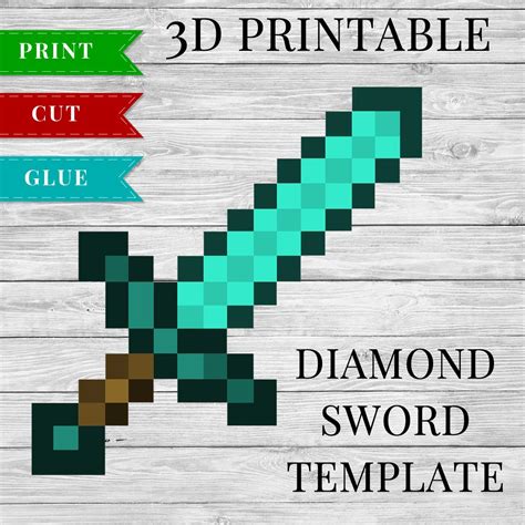Minecraft Diamond Sword Printable